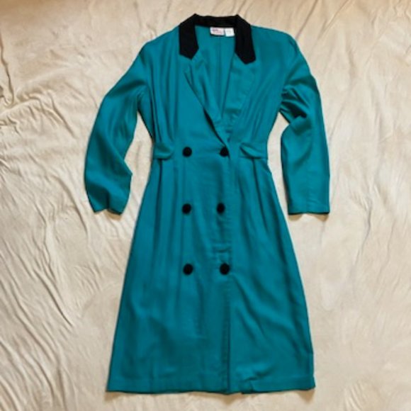 Avon Fashions vintage green business dress size 6 - Picture 1 of 6